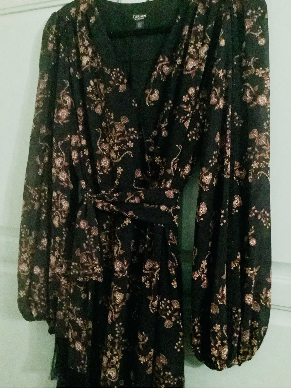 Ever New Dress, Floral Print, Fringe Sash Belt - Picture 3 of 13
